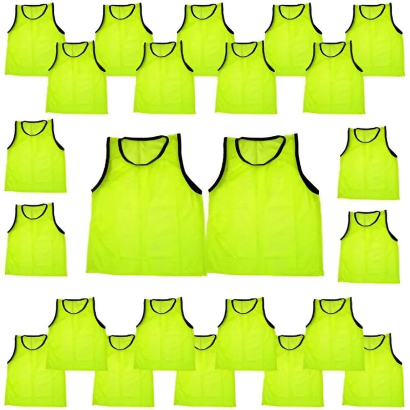 BlueDot Trading Youth Boys Girls Sports Scrimmage Pinnies Training Vest for team practice for Soccer, Lacrosse, and more, Yellow, Quantity 24 Pack - Image 1